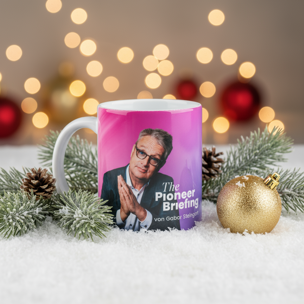 The Pioneer Briefing Tasse